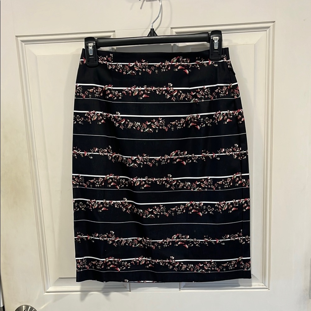 Floral Black Skirt